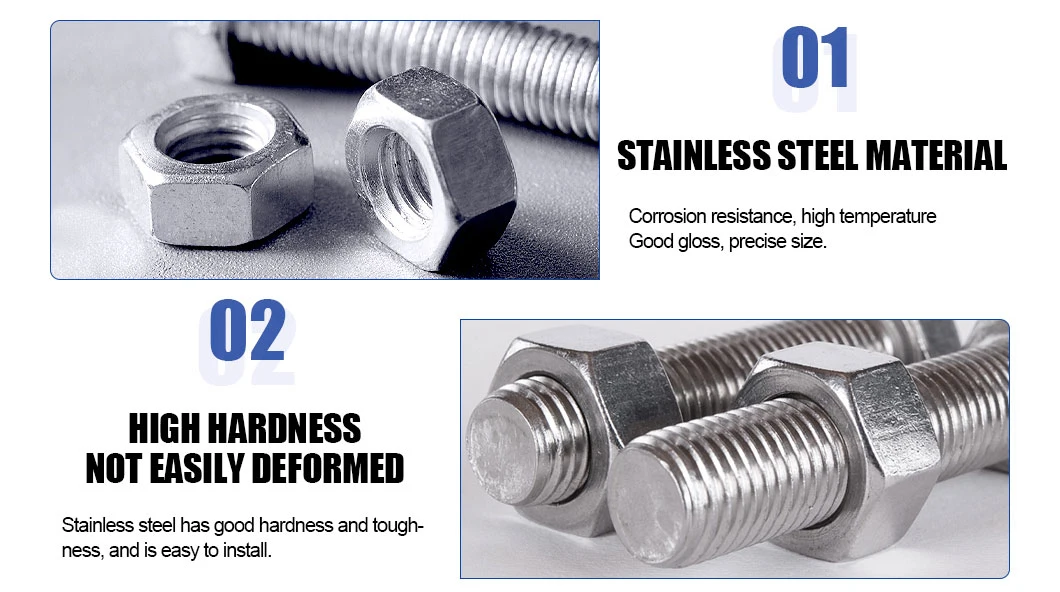 China Suppliers Manufacturing Price Size Galvanize Grade 8.8 Hex Bolt Nut Set Stainless Steel Different Types of Bolts and Nuts