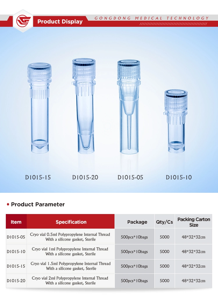 Factory 1.5ml 1.8ml 2.0ml 5m Freezing Micro Cryotube Tubes Cryovials Samples Tubes