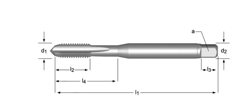 ISO529 Standard Tin Coated HSS-M2 Material Screw Thread Spiral Point Machine Tap