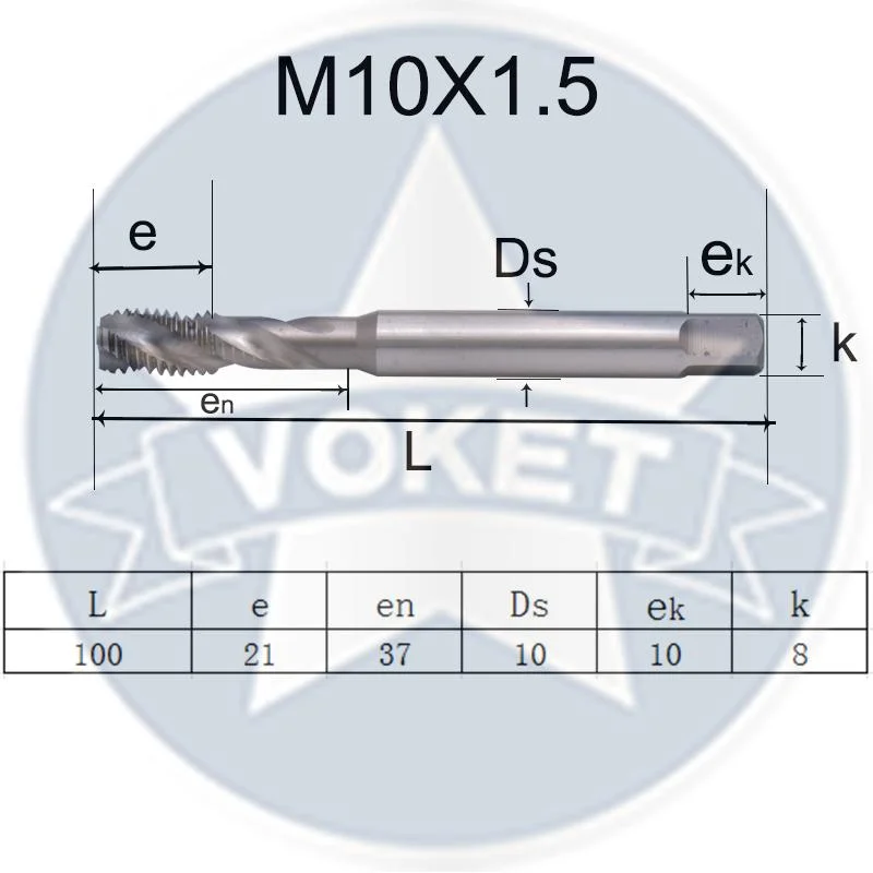 HSS DIN371 Spiral Fluted Taps M2 M2.5 M3 M4 M5 M6 M8 M10 M12 Machine Screw Thread Tap