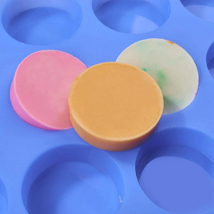 12 Cavities Round Silicone Soap Mold DIY Soap Dish Handmade Soap Maker Candle Mold