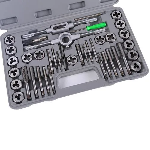 40PCS Tap Die Set Metric Tap and Die Set in Hand Tool Box Carbon Steel Material