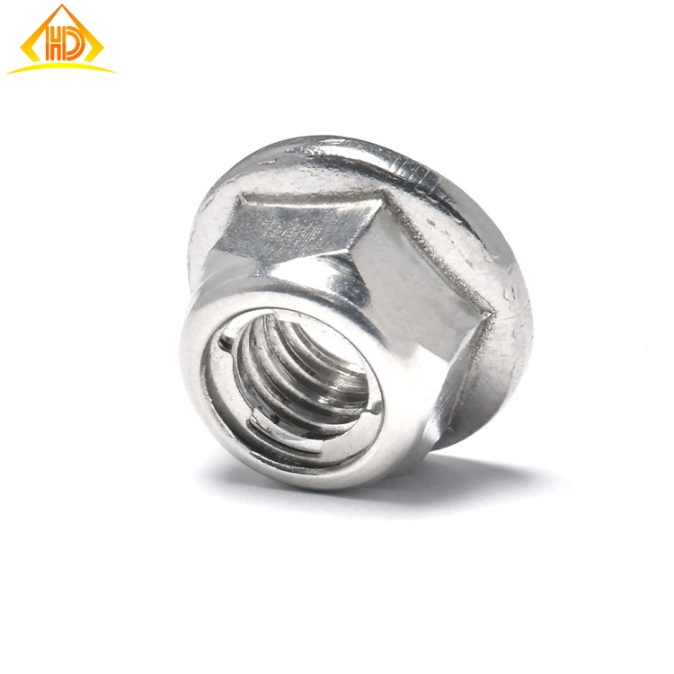 M4 M6 M8 M10 M12 18-8 Metric Threaded SS304 All Metal Hex Flange Lock Nuts