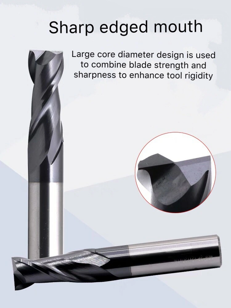 Wyk Solid Carbide Carving Tool Straight 2 Flute Endmill HRC45 HRC55 HRC65 2/3/4 Flute Tungsten Carbide Flat Ballnose Corner Radius Metric Inch Endmill Fresa