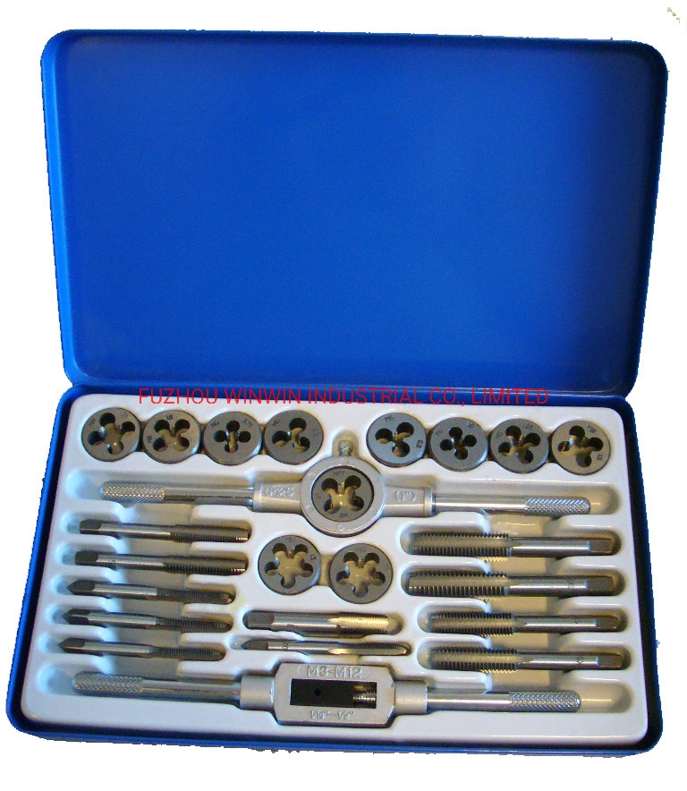 24PCS Threading Tools Alloy Steel SAE Tap and Die Set (WW-24TD01)