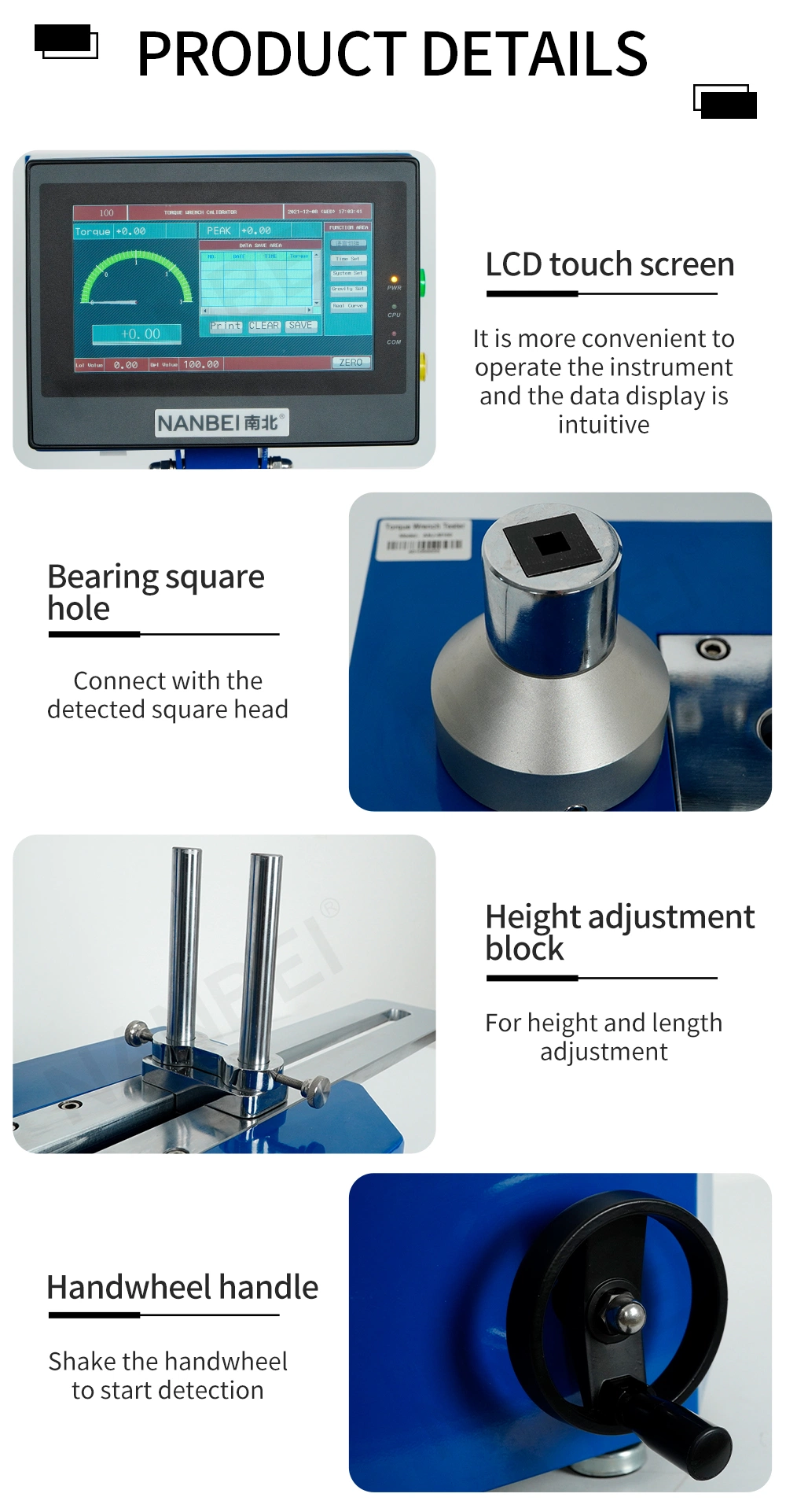 High Precision Touch Screen Torque Wrench Calibration Tester Torque Wrench Verifier with CE