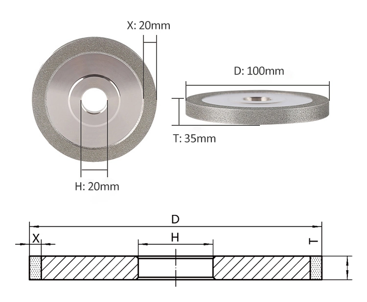 Diamond Coated Wheel 5 Inch 1A1 Electroplated Diamond Grinding Wheel