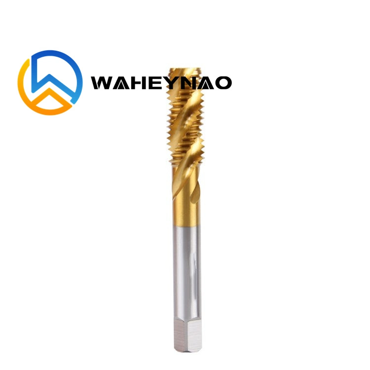 Waheynao Tin Coated Hsse Machine Taps M2 M3 M4 M5 M6 Hssco5 Hssco8 Spiral Flute Taps for Stainless Steel