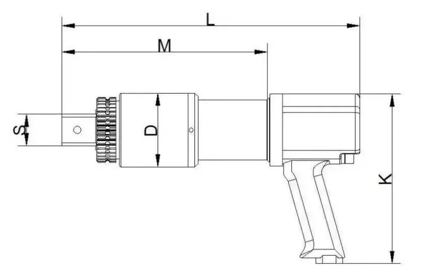 Kspw-20ss 300-2000nm 1 Inch Pneumatic Air Powered Digital Square Head Torque Wrench