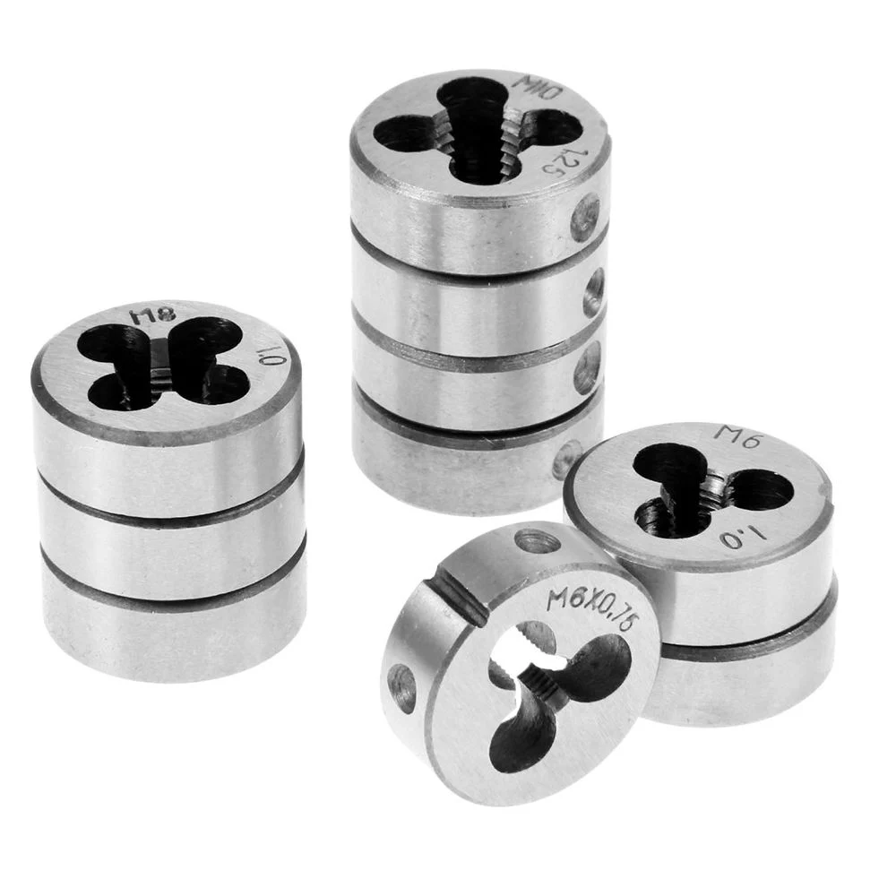High Quality 10PC Round Threading Dies Set Thread Processing Tool for Processing or Correcting External Threads
