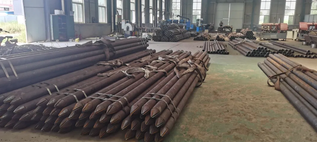 Micropile Steel Tube with Pointing Drilling Hole Male and Female Threading for Deep Foundation Od60.3mm Wt6mm, Steel Pipe