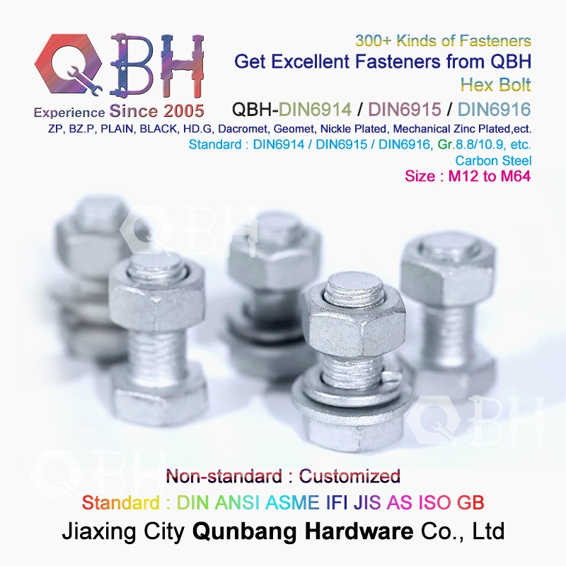 10%off DIN6914 Hex Bolt + DIN6915 Hex Nut + DIN6916 Washer M12-M64 Cl. 8.8/10.9 Construction Building Materials Fastener Fittings Steel Structure Assembled Set