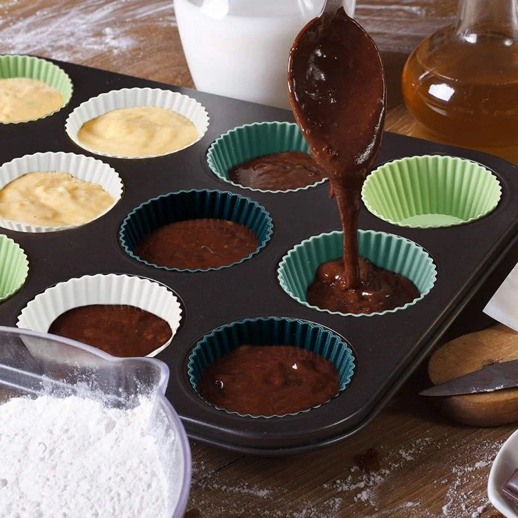 Reusable Silicone Morandi Round Baking Cupcake Molds