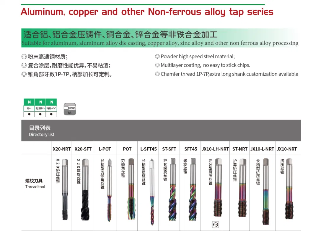 DIN/JIS Ticn-Al Coated Spiral Flute Screw Thread Taps Tool HSS Threading Taps