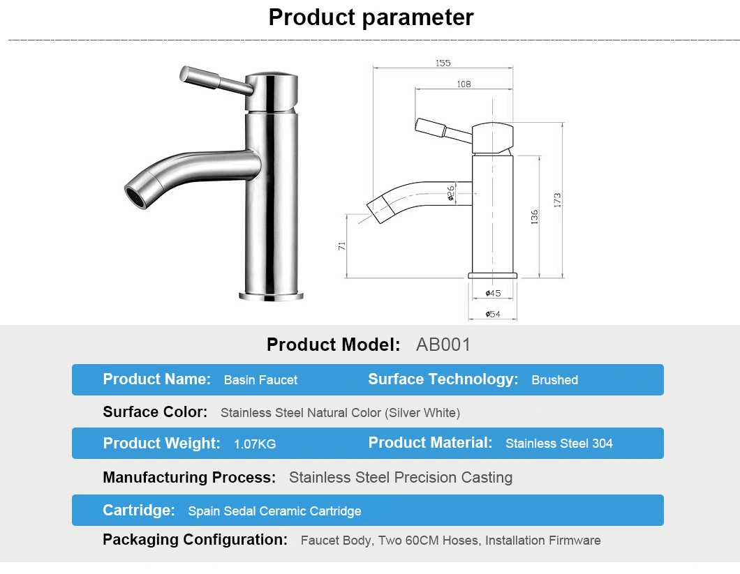 Deck Mounted Single Hole Contemporary Stainless Steel Basin Faucets Spiral Staircase