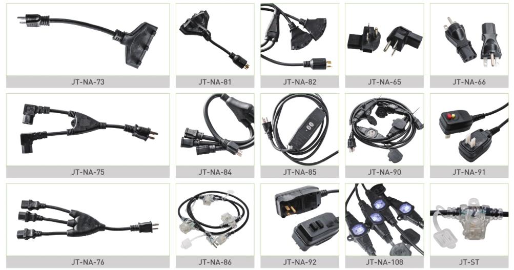 NEMA 5-15r+IEC C13 Current Tap Power Plugs