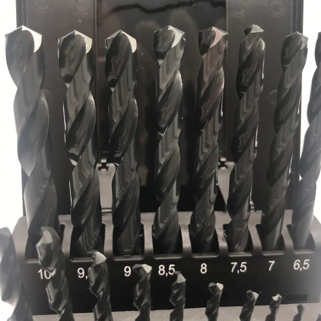 19 PCS DIN338 Standard HSS M35 Straight Shank Twist Drill Bit Set for Metal Drilling