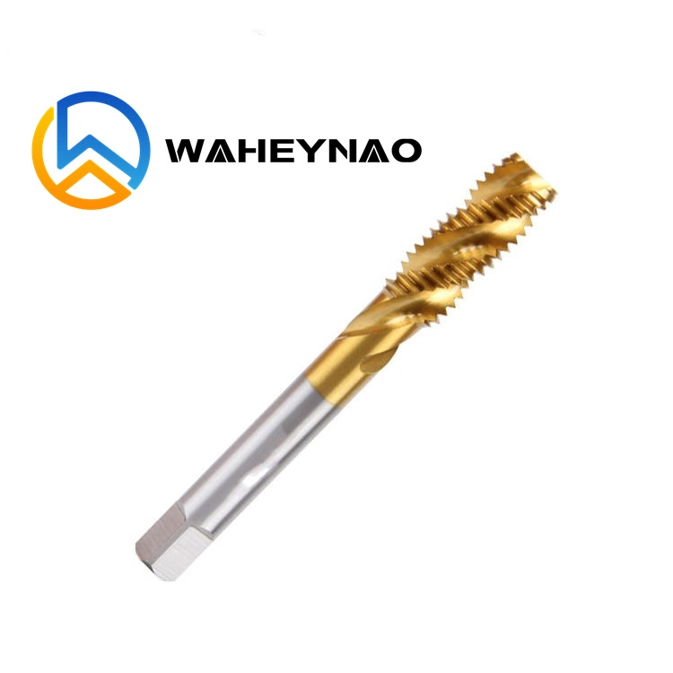 Waheynao Tin Coated Hsse Machine Taps M2 M3 M4 M5 M6 Hssco5 Hssco8 Spiral Flute Taps for Stainless Steel