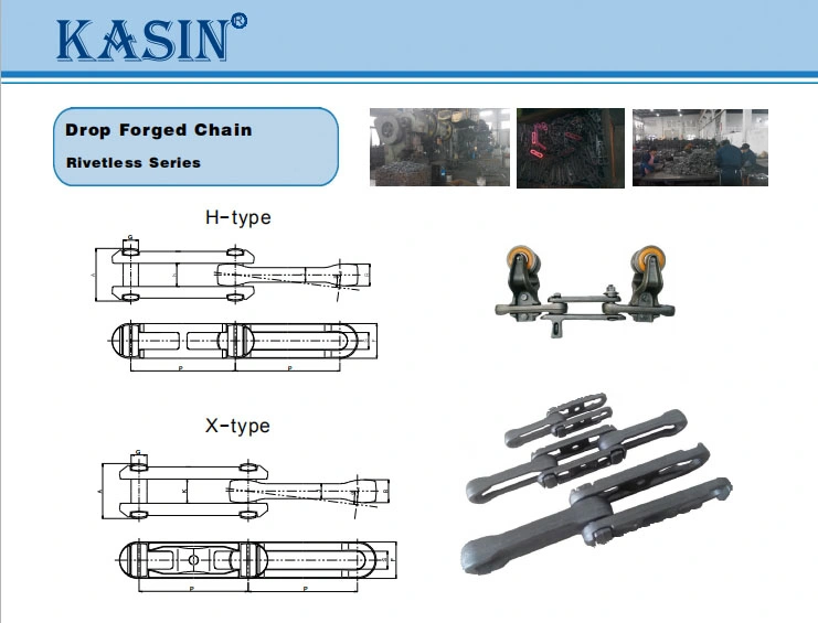 Transmission Conveyor Drop Forged Rivetless Chain Series X Type X458 with Pitch: 102.4 for Automobile Conveyor System From Factory Supply