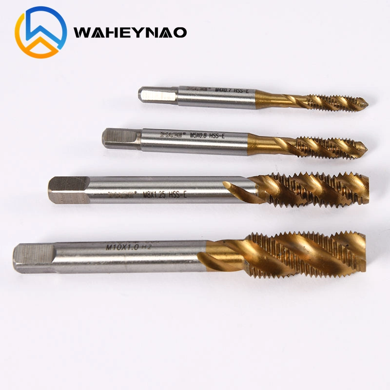 HSS-Co M3-M10 DIN371 Spiral Flute Taps Machine Taps Spiral Point Taps with Tin Coated Threading Cutter Tools