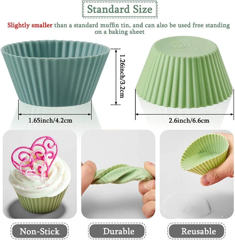 Reusable Silicone Morandi Round Baking Cupcake Molds