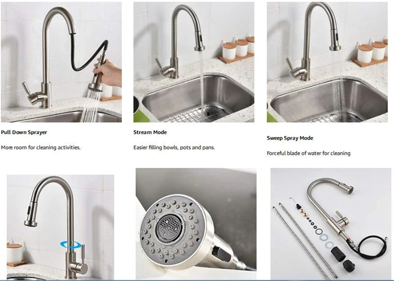 Kitchen Sink Stainless Steel Multi-Function Large Single Tank Kitchen Faucet