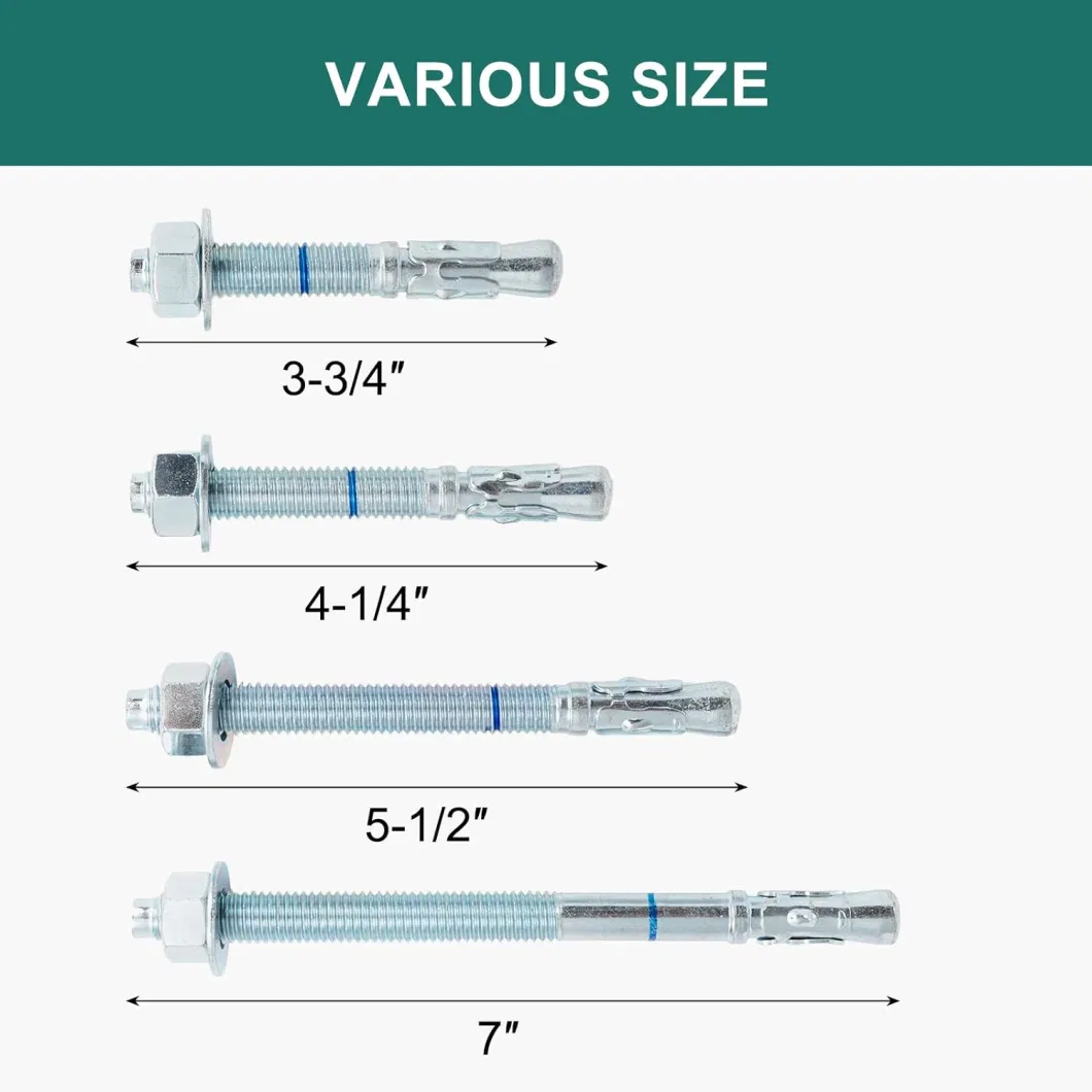 M6 M8 M10 Expansion Hex Washer Nut Bolt Anchor Stainless Steel Wedge Anchor