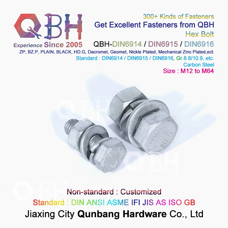 10%off DIN6914 Hex Bolt + DIN6915 Hex Nut + DIN6916 Washer M12-M64 Cl. 8.8/10.9 Construction Building Materials Fastener Fittings Steel Structure Assembled Set