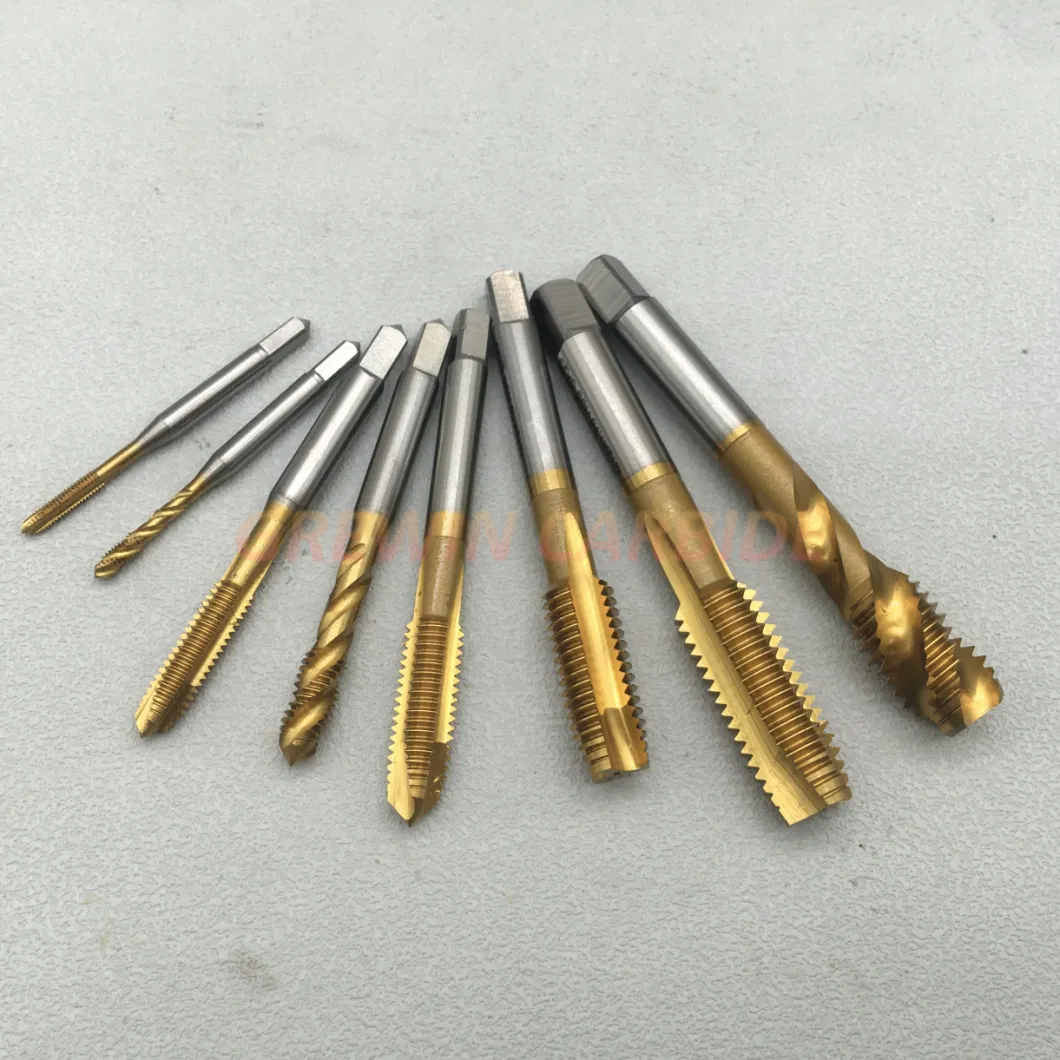 Grewin-Wholesale Price Hsse HSS-Pm HSS M35 Taps Straight Taps Spiral Tap Forming Taps M8*1.25 M10*1.5 M12*1.75 Machine Taps with Tin Coating