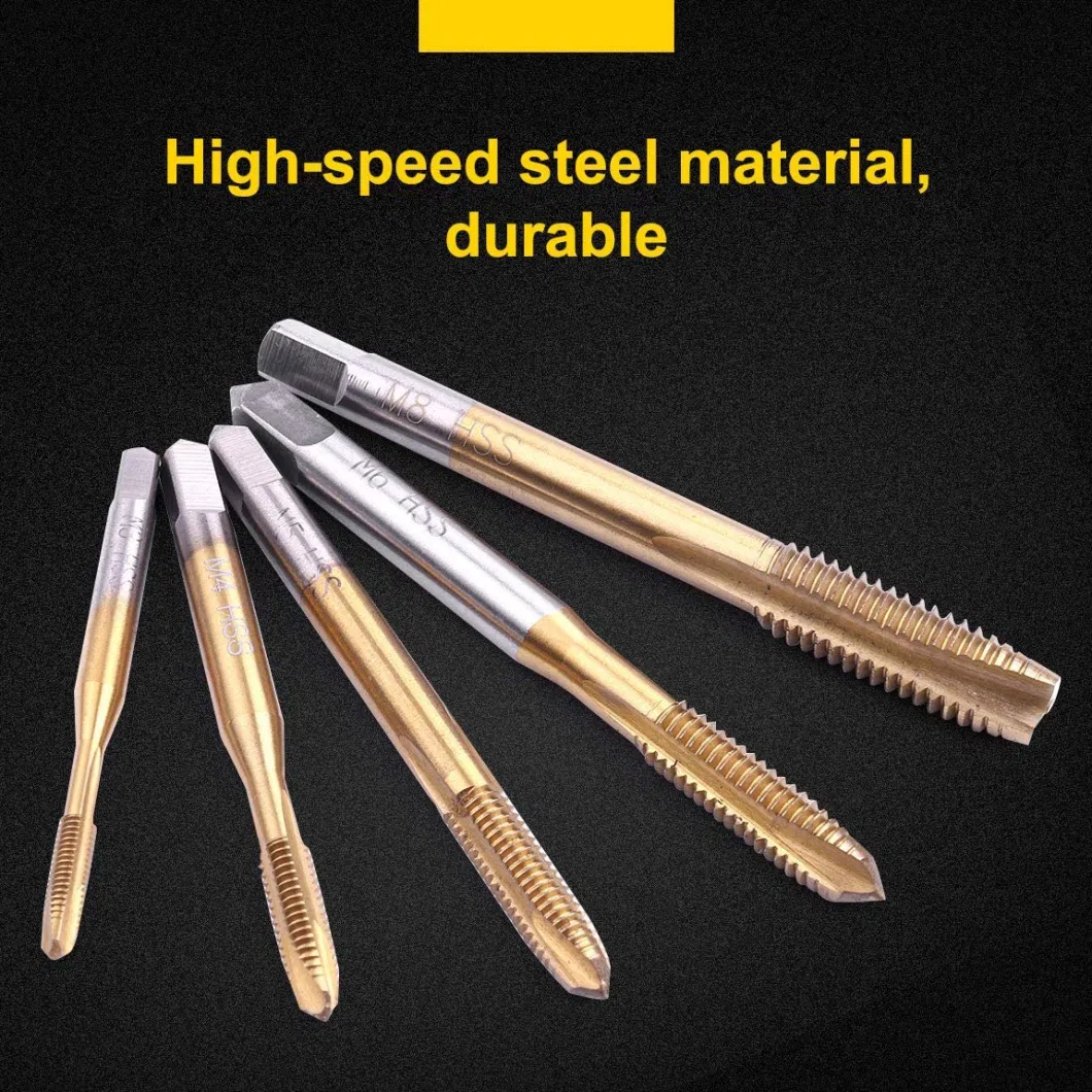 M12 Titanium Coated Spiral Flute HSS Machine Taps Hand Taps Spiral Point Straight Flute DIN Standard ISO Standard