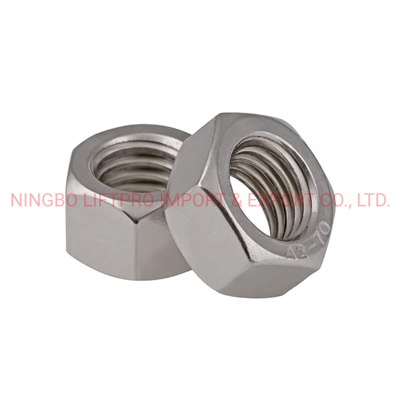 OEM Customized and Standard Size A2 A4 M12 M16 M8 M64 M32 SS304 SS316 Stainless Steel Hexagon / Hex Nut DIN934