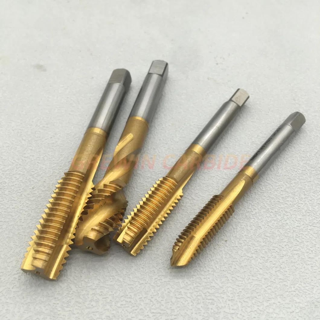 Grewin-Wholesale Price Hsse HSS-Pm HSS M35 Taps Straight Taps Spiral Tap Forming Taps M8*1.25 M10*1.5 M12*1.75 Machine Taps with Tin Coating