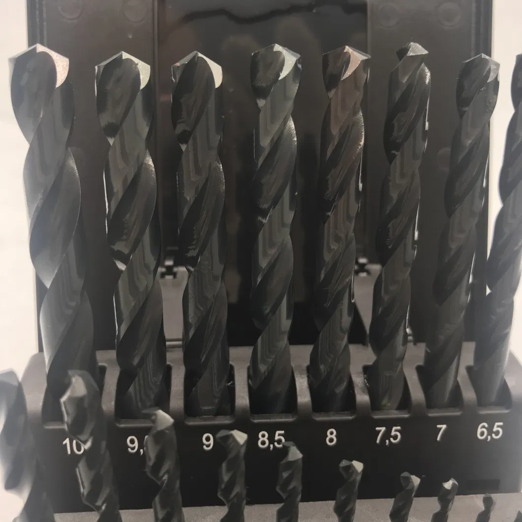 19 PCS DIN338 Standard HSS M35 Straight Shank Twist Drill Bit Set for Metal Drilling