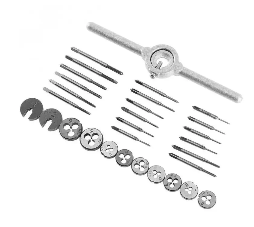 31PCS Mini Metal Screw Threading Tool Metric and Thread Cutting Taps and Dies Tool Kit