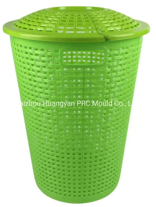 High Quality Plastic Big Round Laundry Clothes Basket Injection Mould with Lid