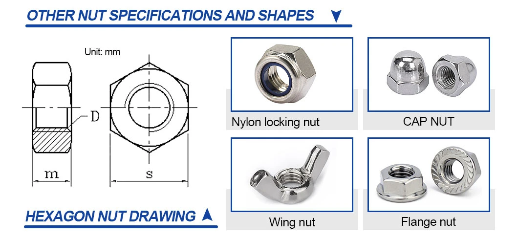 China Suppliers Manufacturing Price Size Galvanize Grade 8.8 Hex Bolt Nut Set Stainless Steel Different Types of Bolts and Nuts