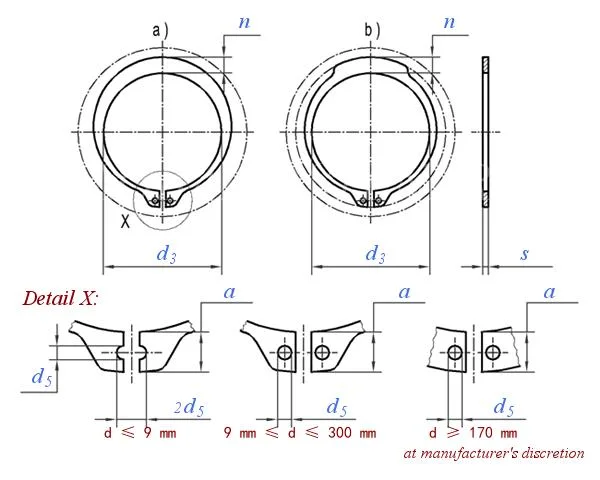 Carbon Steel 65mn Circlip External Inverte Retaning Ring Circlip