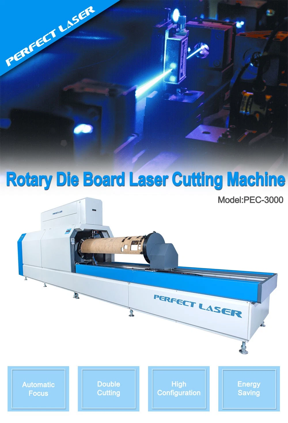 Rotary Round Die Plywood Board Laser Cutting Machine