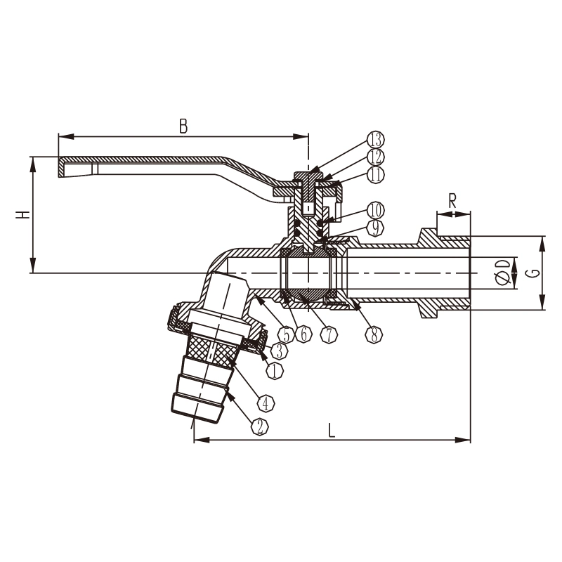 2022 Doz Manufacture Supply Brass Bib-Cock with High Quality