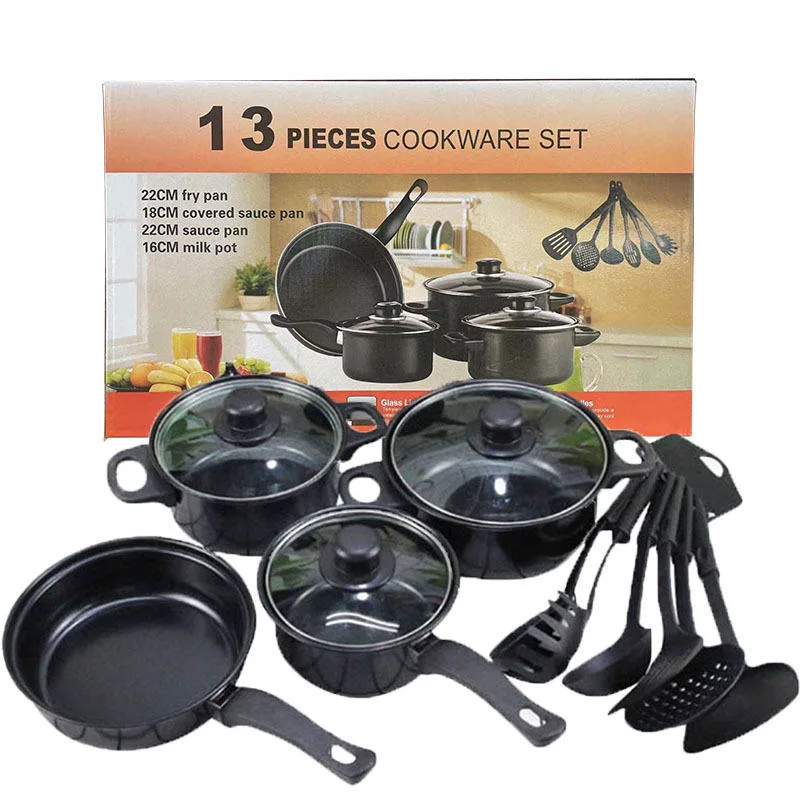 Hot Selling Non Stick Die Casting Cast Iron Pot Frying Pan Casserole Kitchen Utensils Sets