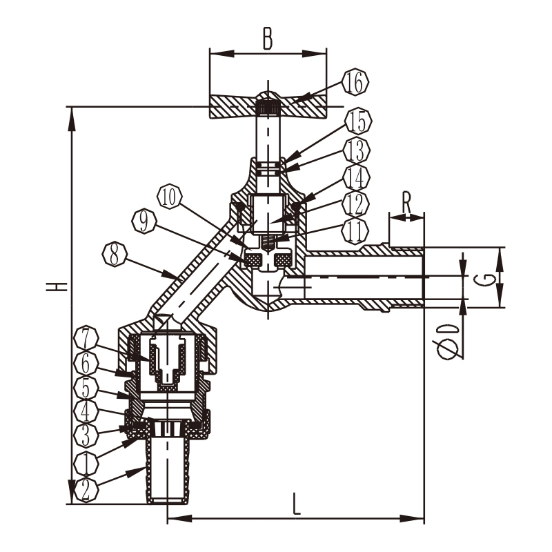 2022 Doz Manufacture Supply Brass Bib-Cock with High Quality