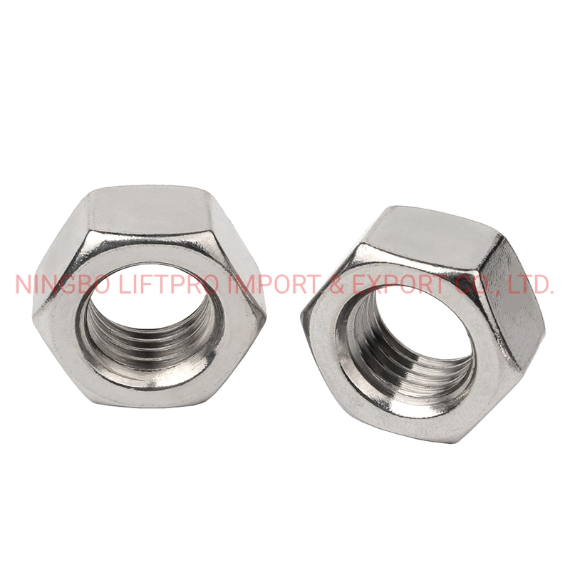 OEM Customized and Standard Size A2 A4 M12 M16 M8 M64 M32 SS304 SS316 Stainless Steel Hexagon / Hex Nut DIN934