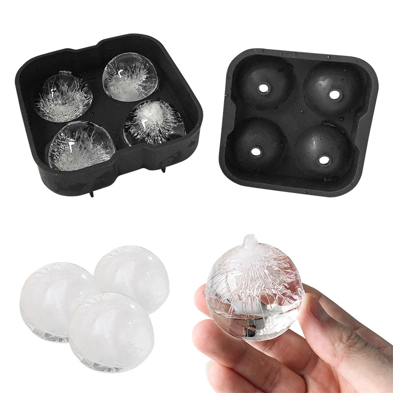 Round 4 in 1 Ice Compartment Individual Balls Ice Making Silicone Molds