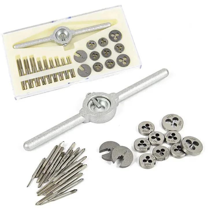 31PCS Mini Metal Screw Threading Tool Metric and Thread Cutting Taps and Dies Tool Kit