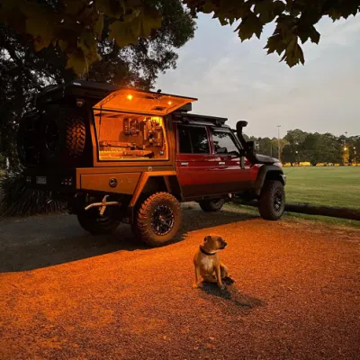 Kinlife Poptop Aluminium Truck Camper Ute Canopy with Dog Box