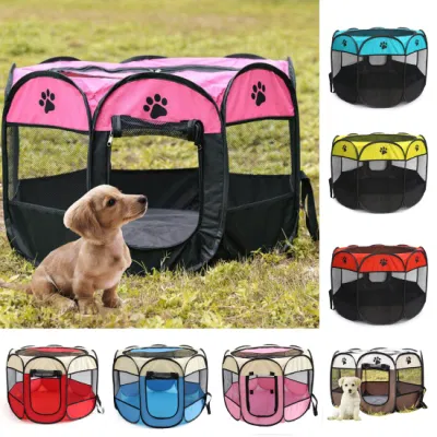  Octagonal Portable Outdoor Kennels Fences Pet Tent Houses Small Large Dogs Foldable Dog Crate