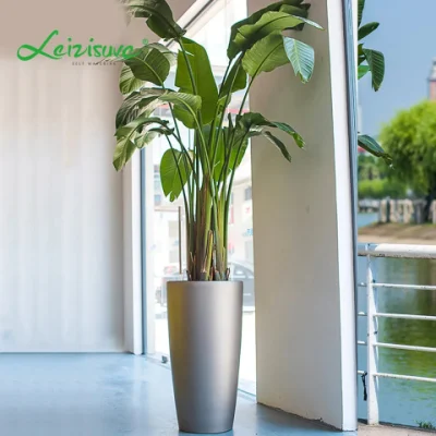 Modern Flower Pots for Indoor Plastic Plant Pot for Outdoor Decoration with Self-Watering Functions Garden Planter (HG-3301-ZS)