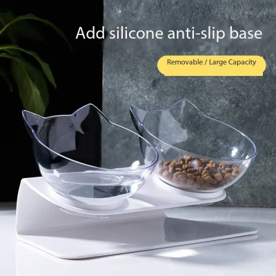 Elevated Cat Bowls 15 Tilted Raised Food Bowls for and Water Pet Bowl Set Slip Feet
