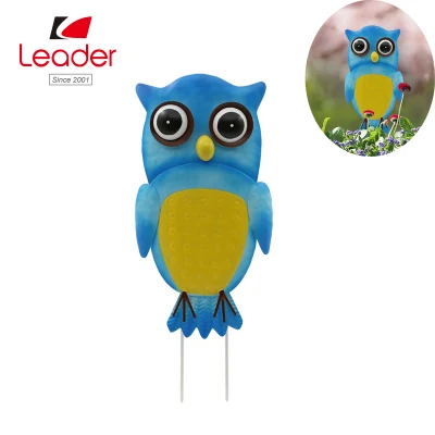  High-Quality Handmade 2D Iron Animal Stake Metal Owl Garden Ornaments