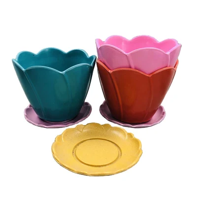  New Design Biodegradable Home Garden Decoration Bamboo Fiber Flower Pot Garden Planter